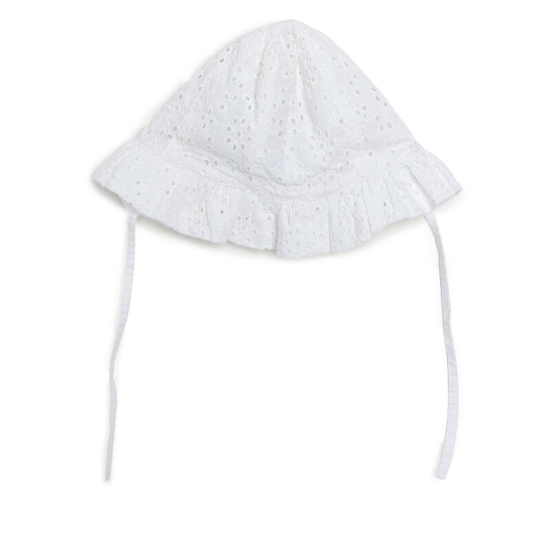 Girls White Solid Hat image number null